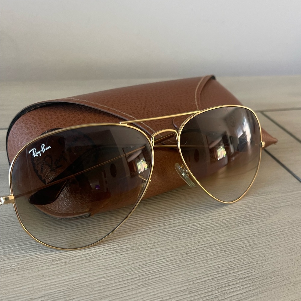 Rayban Aviators- Brown ombré with case